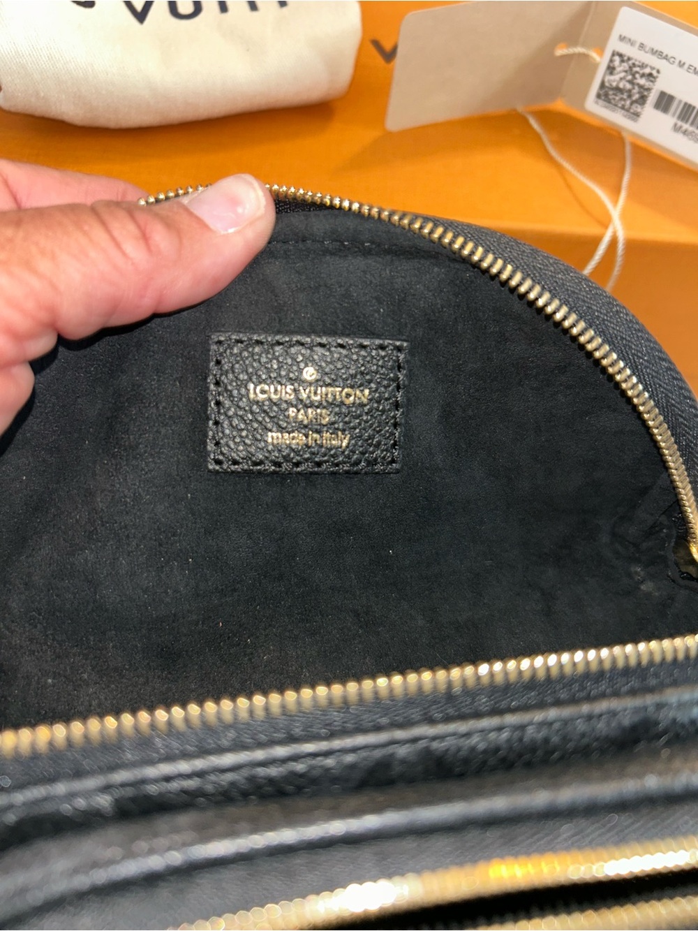 Louis Vuitton Black Leather Mini Bum  Bag with Gold Chain and leather strap - Picture 9 of 10